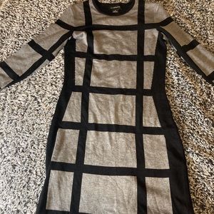 Black and grey square pattern dress size small